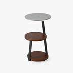 Floor Lamp | Natural Wood Table Shelf | 3-Color LED