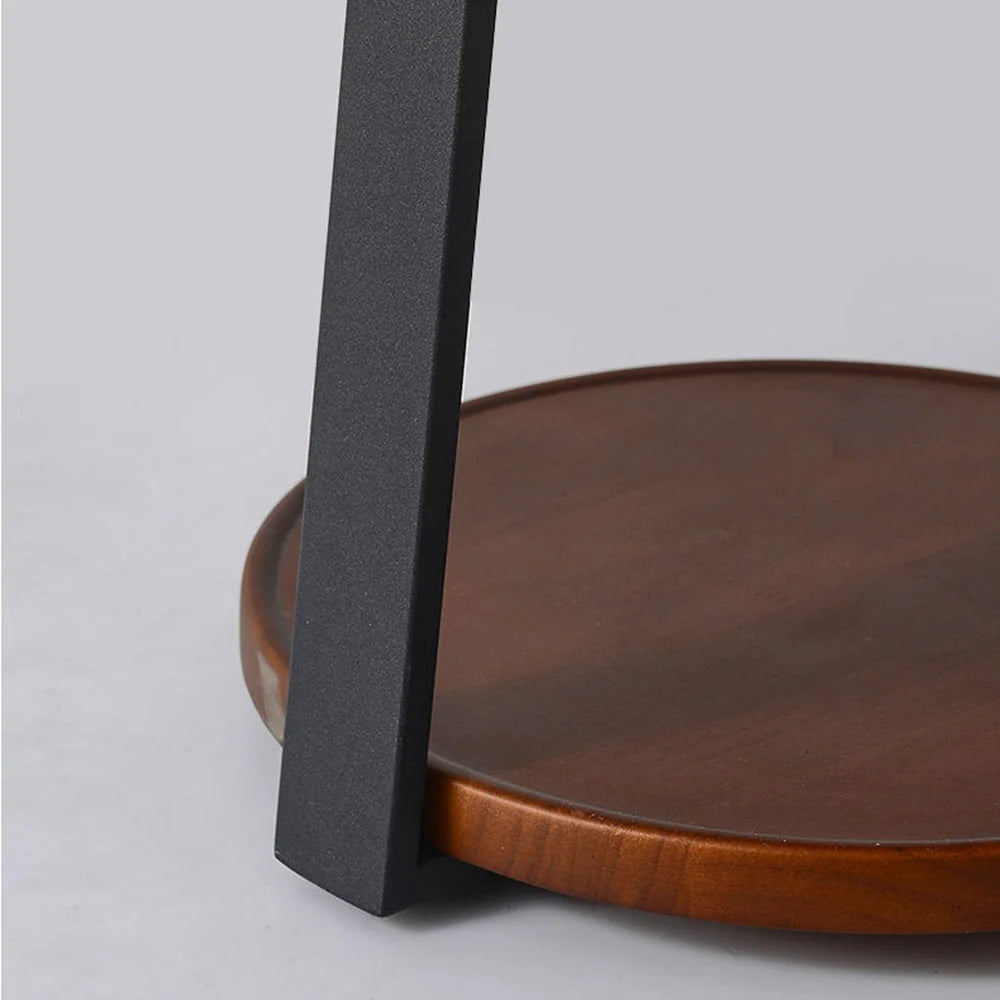 Floor Lamp | Natural Wood Table Shelf | 3-Color LED