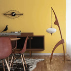 Floor Lamp | Oval Cloud Wood & Fabric | LED Bulb Included