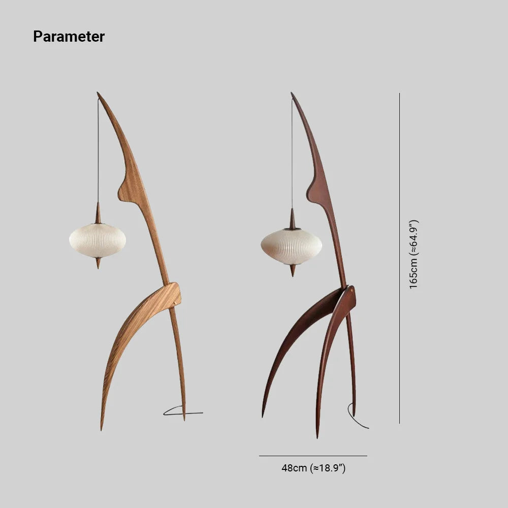 Floor Lamp | Oval Cloud Wood & Fabric | LED Bulb Included