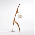 Floor Lamp | Oval Cloud Wood & Fabric | LED Bulb Included