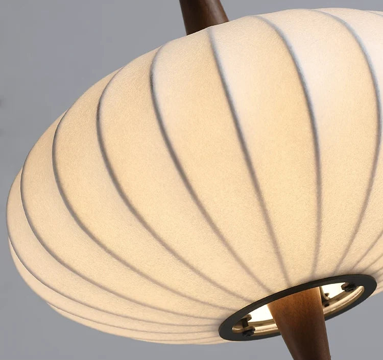 Floor Lamp | Oval Cloud Wood & Fabric | LED Bulb Included