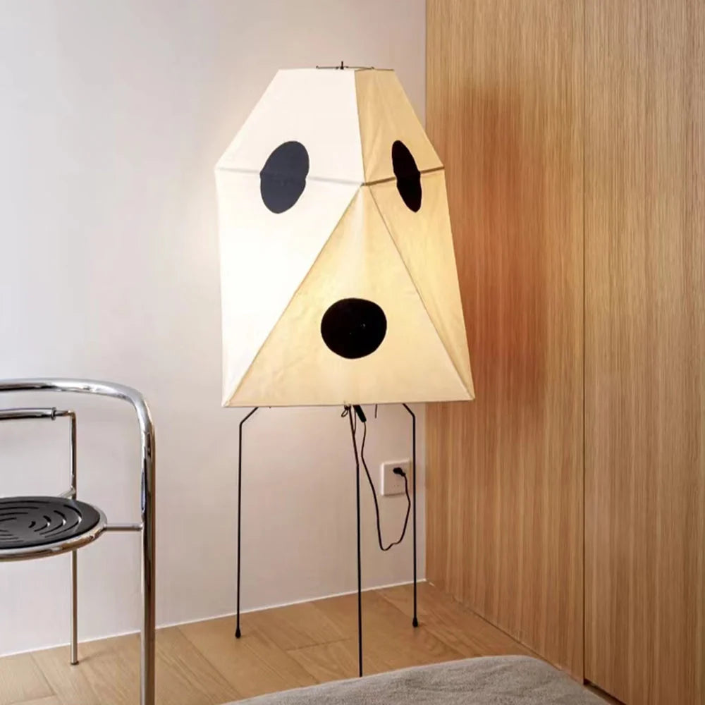 Floor Lamp | Paper Shade & Metal Base | LED Bulb Included