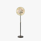 Floor Lamp | Round Printed Glass Shade & Metal Base