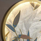 Floor Lamp | Round Printed Glass Shade & Metal Base