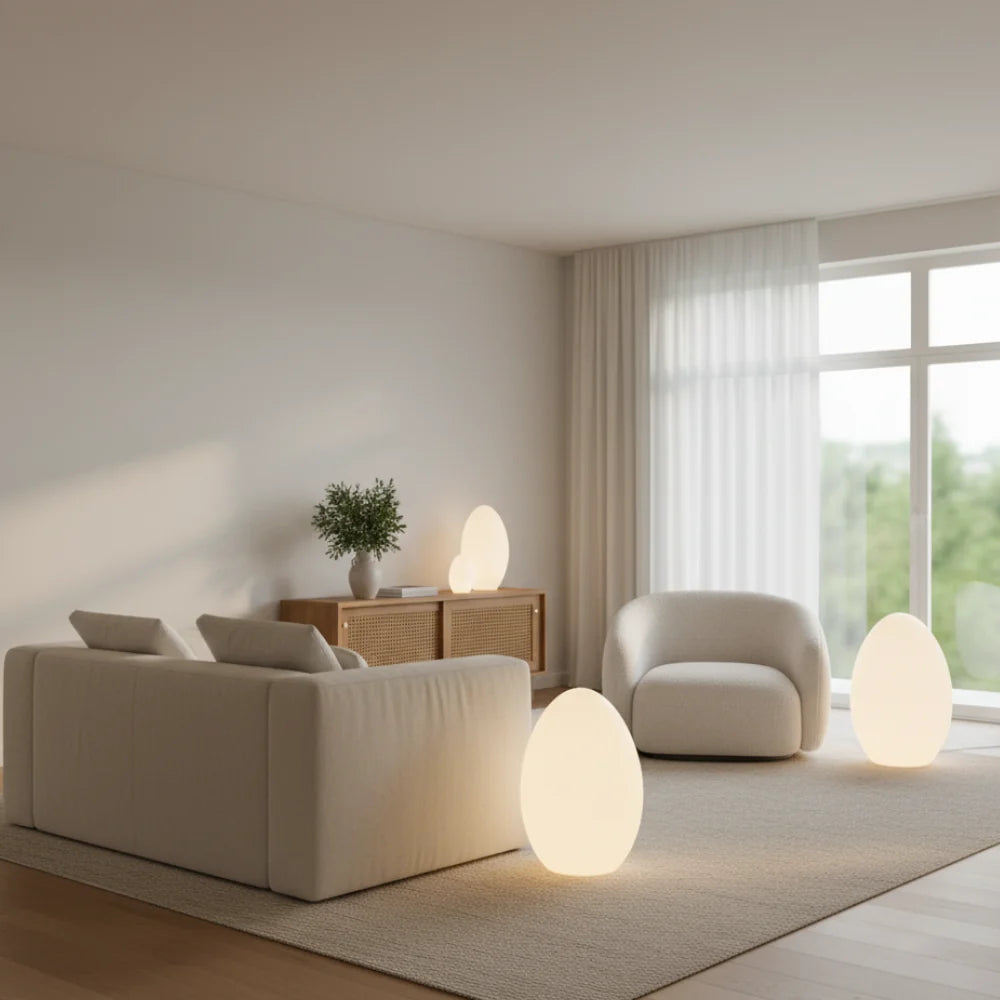 Floor Lamp | Sculptural Egg & Full‑Surface Glow | Three Sizes