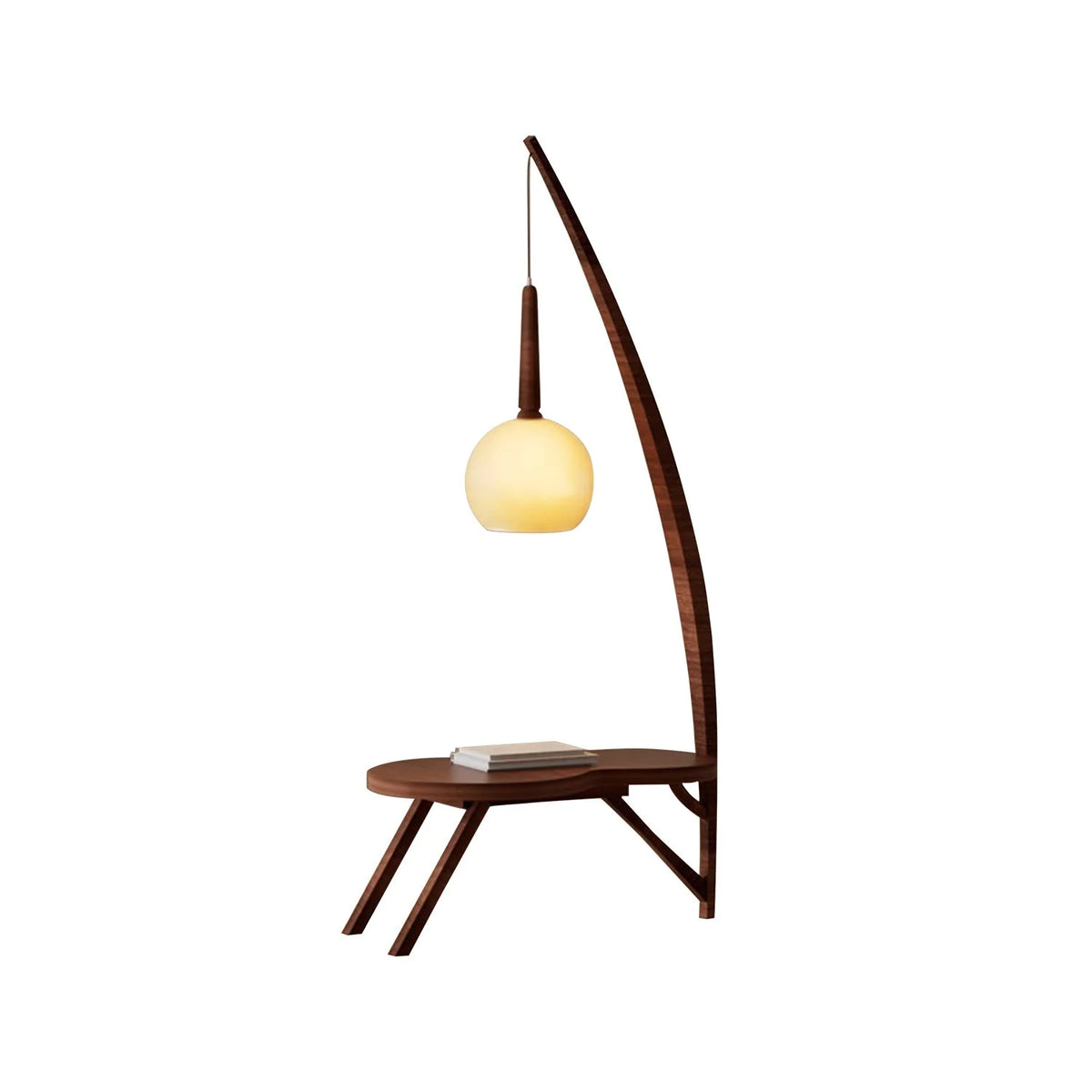 Floor Lamp | Solid Wood & Smoked Glass | 168 cm Height