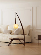 Floor Lamp | Solid Wood & Smoked Glass | 168 cm Height