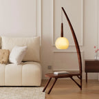 Floor Lamp | Solid Wood & Smoked Glass | 168 cm Height