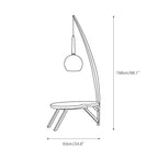Floor Lamp | Solid Wood & Smoked Glass | 168 cm Height