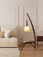 Floor Lamp | Solid Wood & Smoked Glass | 168 cm Height