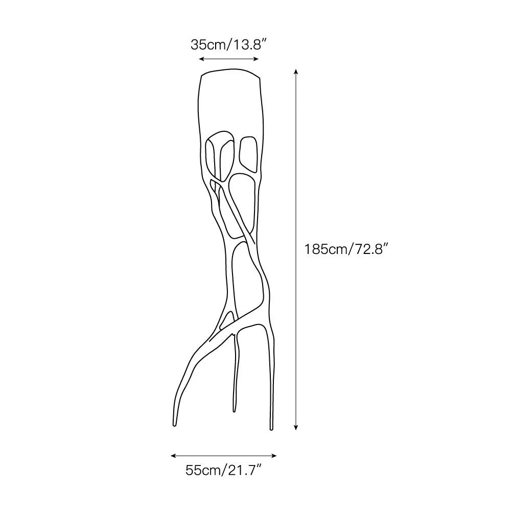 Floor Lamp | Tree Sculpture Fiberglass Body & Metal Accents