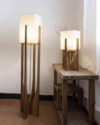 Floor Lamp | Walnut Base & Three-Color LED | Small & Large