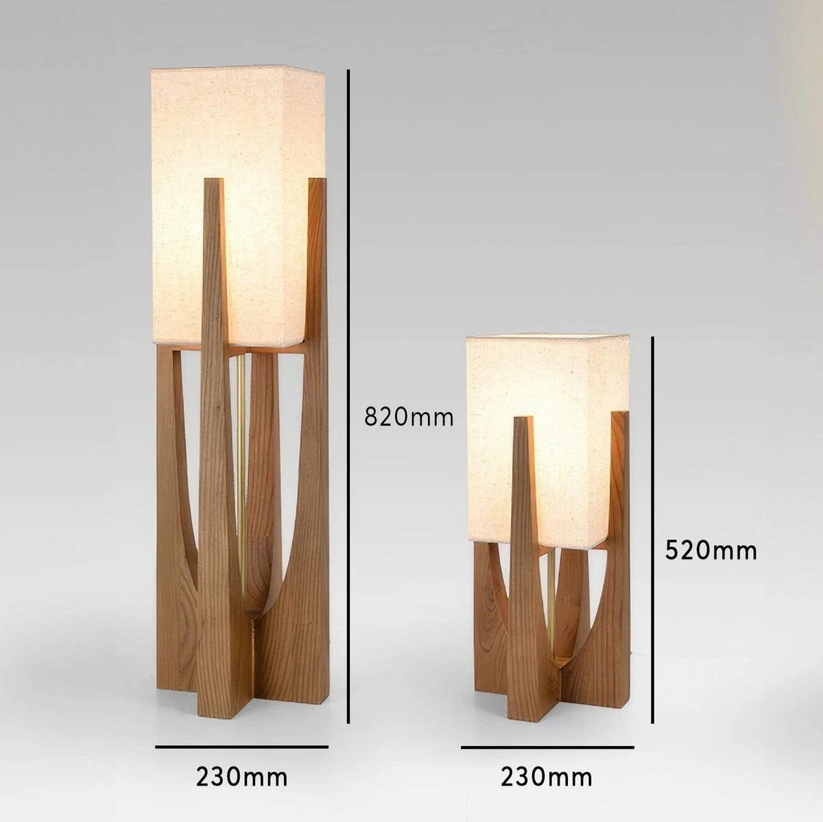 Floor Lamp | Walnut Base & Three-Color LED | Small & Large