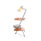 Floor Lamp | Walnut Wood & Glass Shade | 90 cm Height