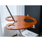 Floor Lamp | Walnut Wood & Glass Shade | 90 cm Height