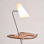 Floor Lamp | Walnut Wood & Glass Shade | 90 cm Height