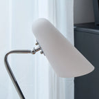 Floor Lamp | Walnut Wood & Glass Shade | 90 cm Height
