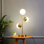 Floor Lamp | Multi-Arm Metal Frame & Glass Globe Shades | Plug-In