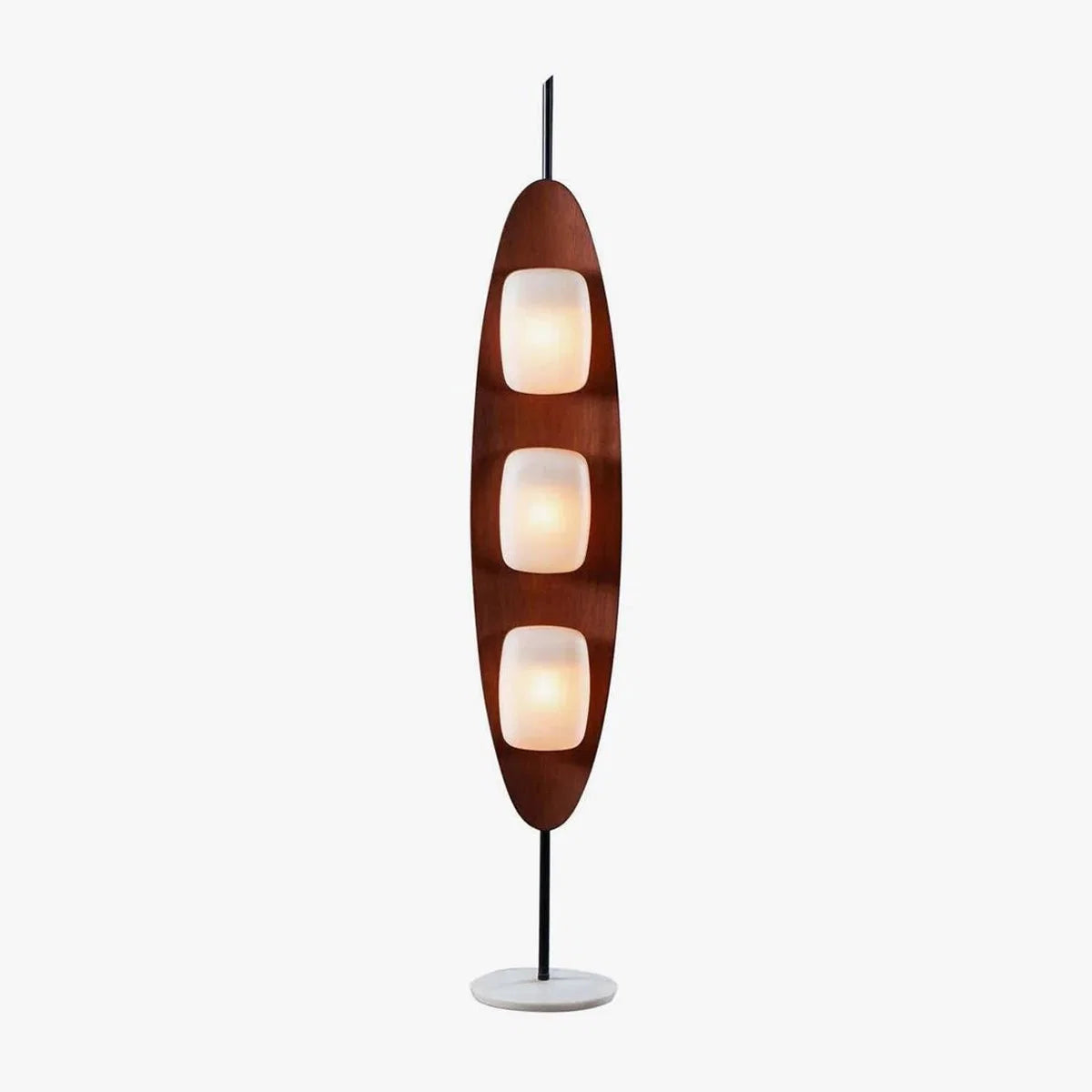 Floor Lamp | Marble & Teak Wood Base | Integrated LED, 160 cm