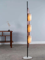 Floor Lamp | Marble & Teak Wood Base | Integrated LED, 160 cm