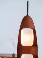 Floor Lamp | Marble & Teak Wood Base | Integrated LED, 160 cm