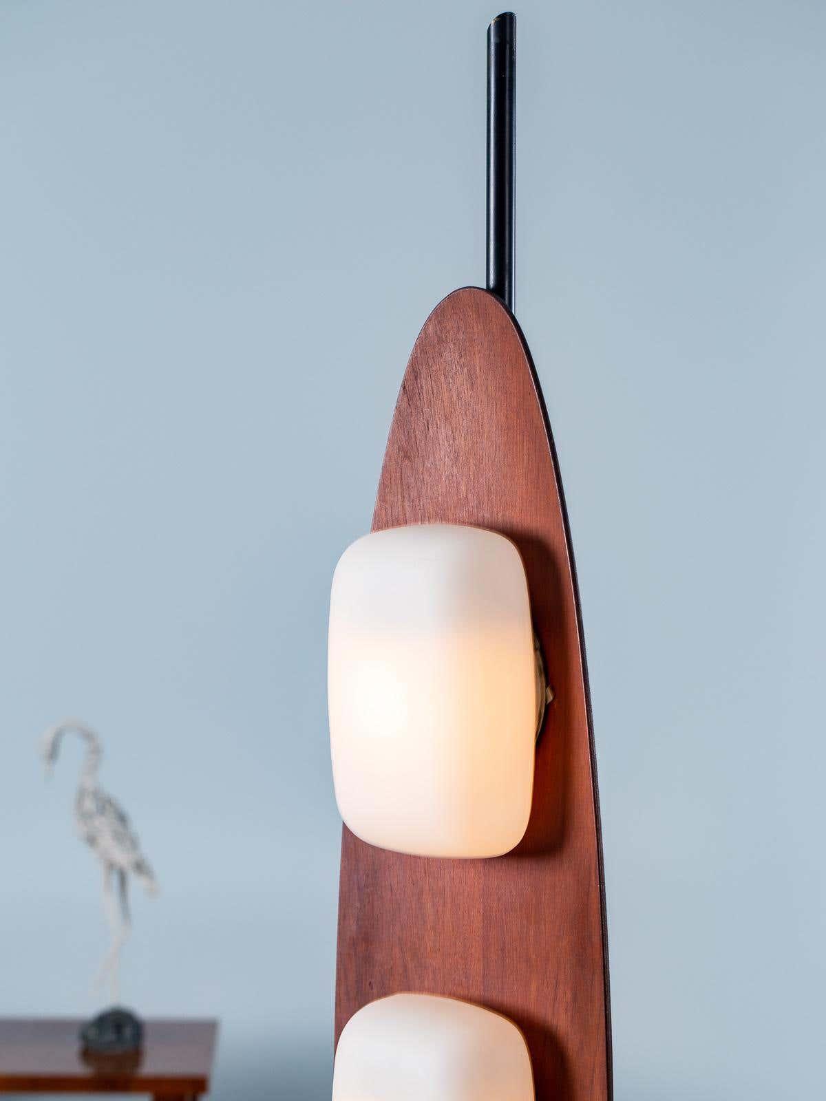 Floor Lamp | Marble & Teak Wood Base | Integrated LED, 160 cm