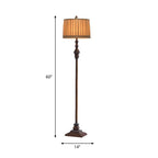 Floor Lamp | Dumpling Fabric Shade & Resin Base | 150 cm