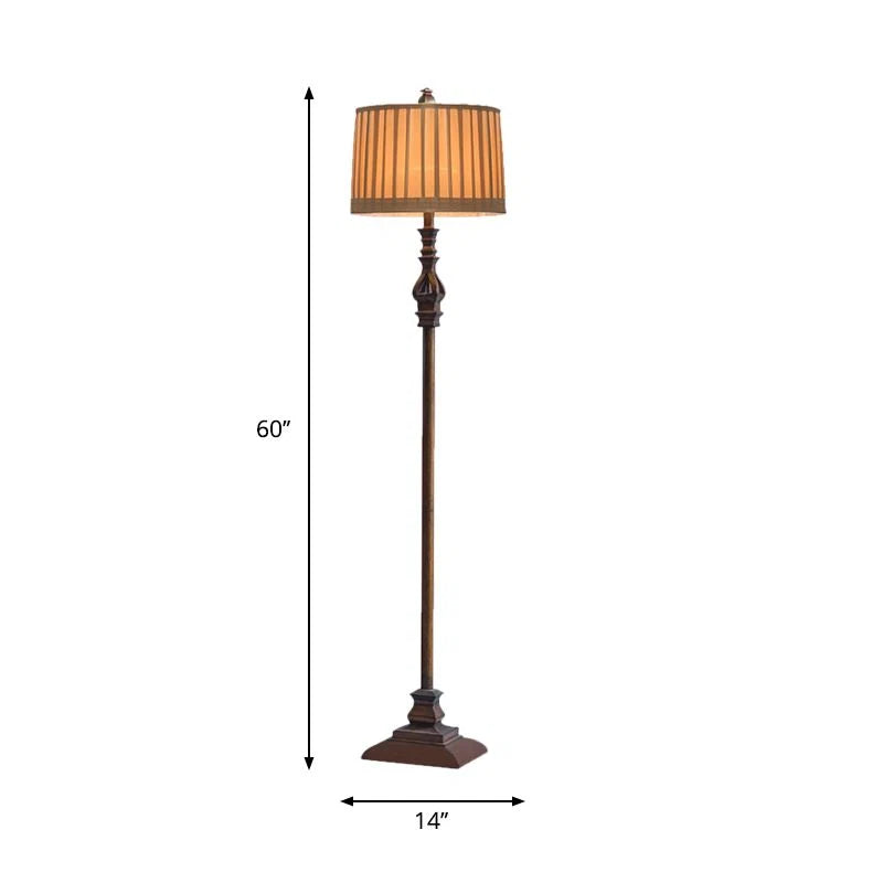 Floor Lamp | Dumpling Fabric Shade & Resin Base | 150 cm