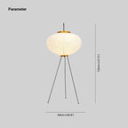 Floor Lamp | Rice Paper Lantern Shade | Metal Tripod Base