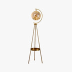 Floor Lamp | Spherical Glass Shade & Metal Tripod | LED Bulb Included