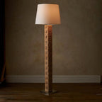 Floor Lamp | Wood & Hemp-Rope Frame With Fabric Shade | 168 cm