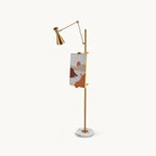 Floor Light | Sculptural Gold Frame & White Marble Base