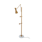 Floor Light | Sculptural Gold Frame & White Marble Base
