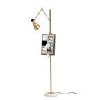 Floor Light | Sculptural Gold Frame & White Marble Base