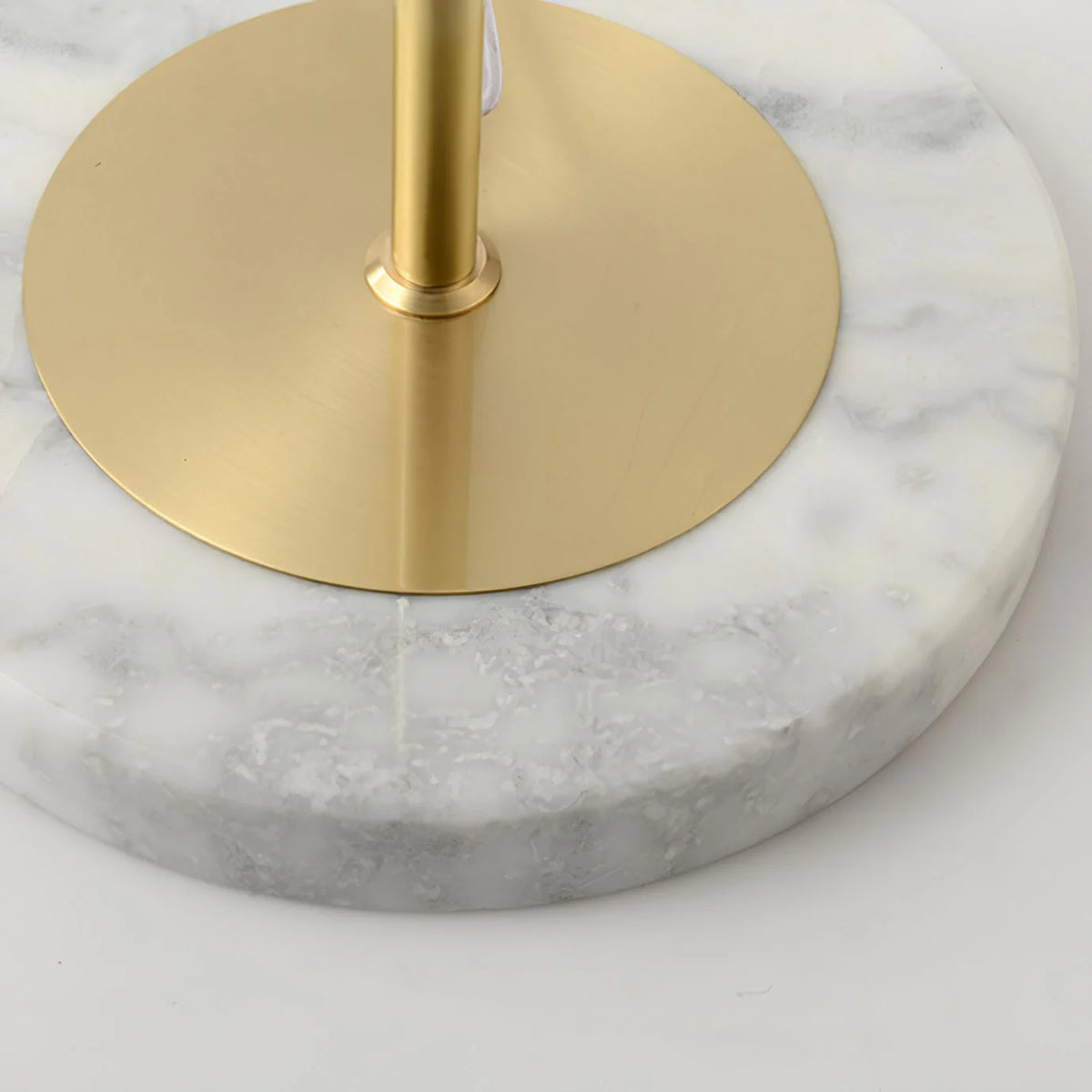 Floor Light | Sculptural Gold Frame & White Marble Base