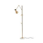 Floor Light | Sculptural Gold Frame & White Marble Base