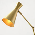 Floor Light | Sculptural Gold Frame & White Marble Base