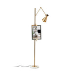 Floor Light | Sculptural Gold Frame & White Marble Base