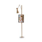 Floor Light | Sculptural Gold Frame & White Marble Base