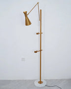 Floor Light | Sculptural Gold Frame & White Marble Base