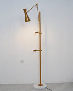 Floor Light | Sculptural Gold Frame & White Marble Base