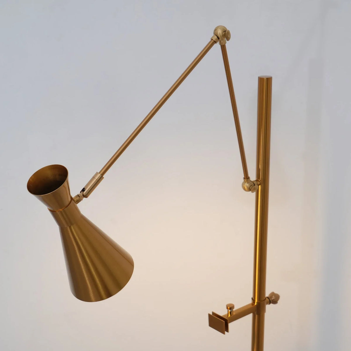 Floor Light | Sculptural Gold Frame & White Marble Base