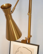 Floor Light | Sculptural Gold Frame & White Marble Base