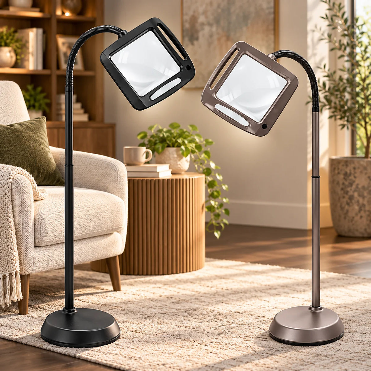 Floor Magnifying Lamp | 3x Magnification & Glare-Free LEDs | 8 x 10 In Lens