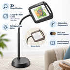 Floor Magnifying Lamp | 3x Magnification & Glare-Free LEDs | 8 x 10 In Lens
