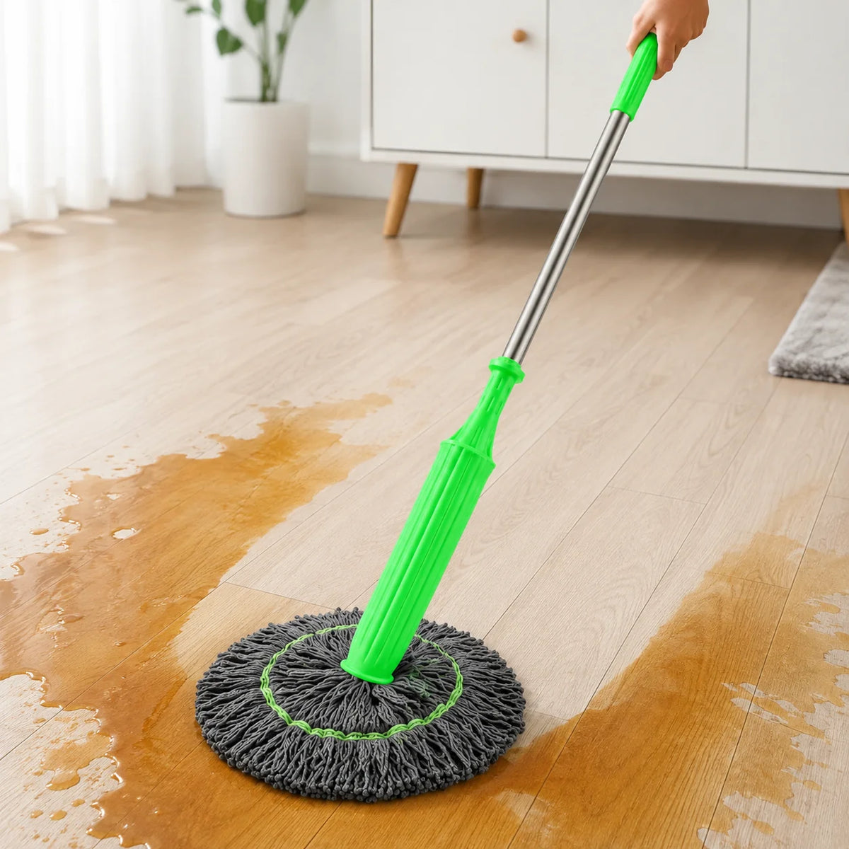Floor Mop | 2-in-1 Quick-Dry & No-Bend Handle