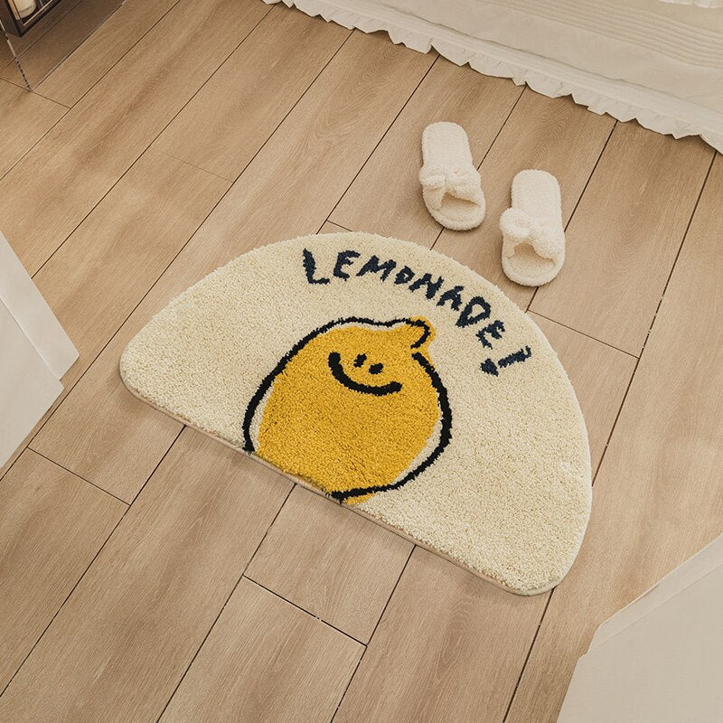 Floor Rug | Lemon Pattern & Non-Slip Backing | 40 x 60 cm