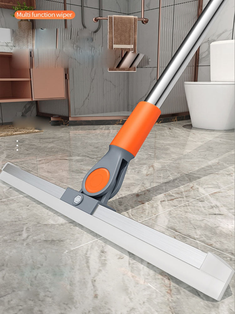 Floor Scraper Broom | Silicone Head & Squeegee | 50 cm