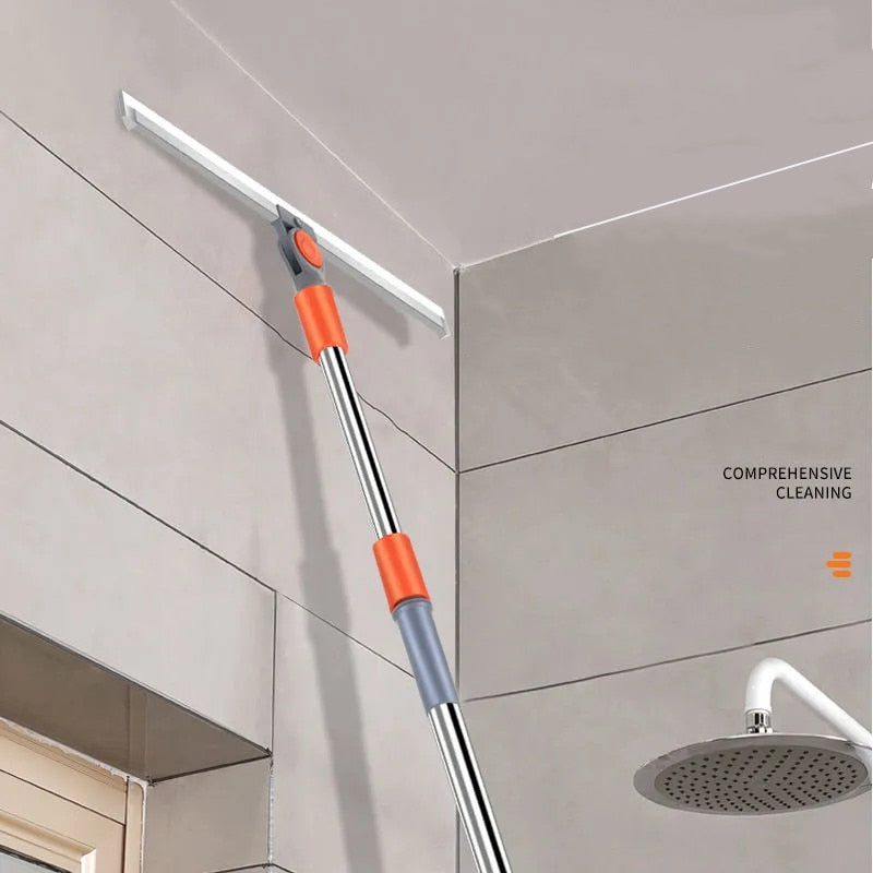 Floor Scraper Broom | Silicone Head & Squeegee | 50 cm